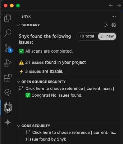 Net new issues filter enabled after the user clicks on the total/new issues toggle