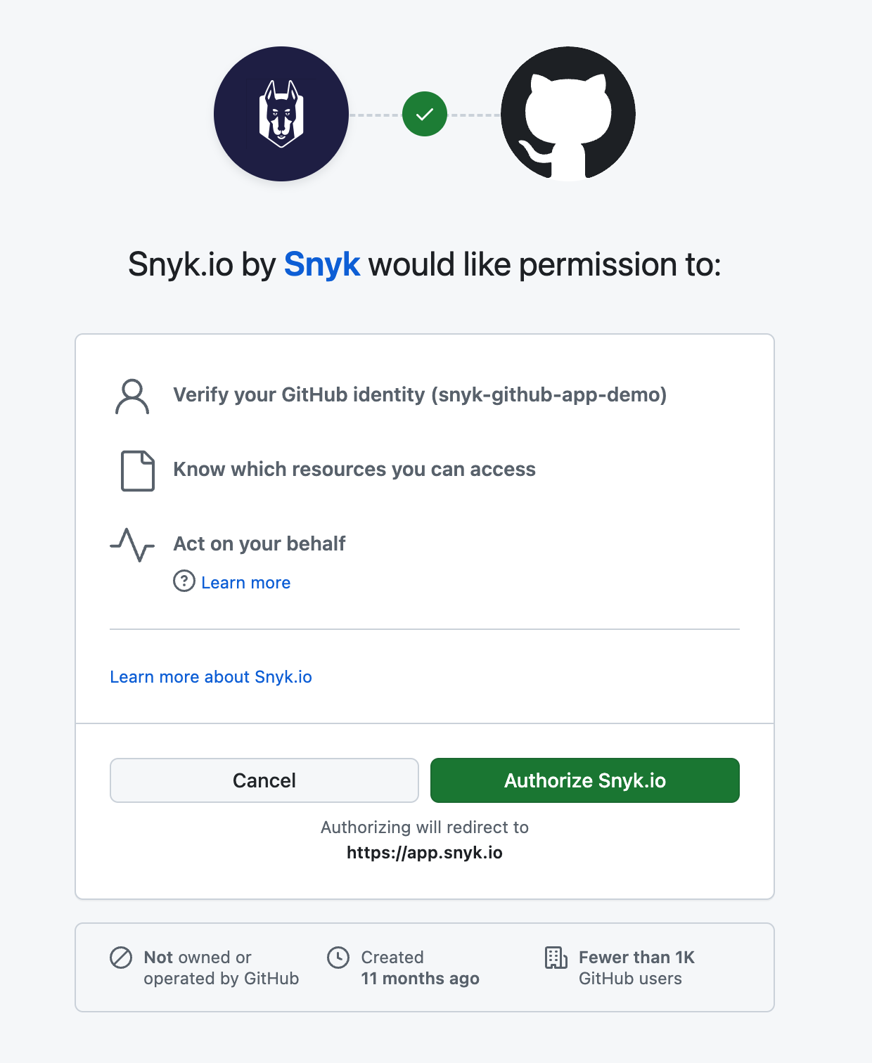 User authorization for the app