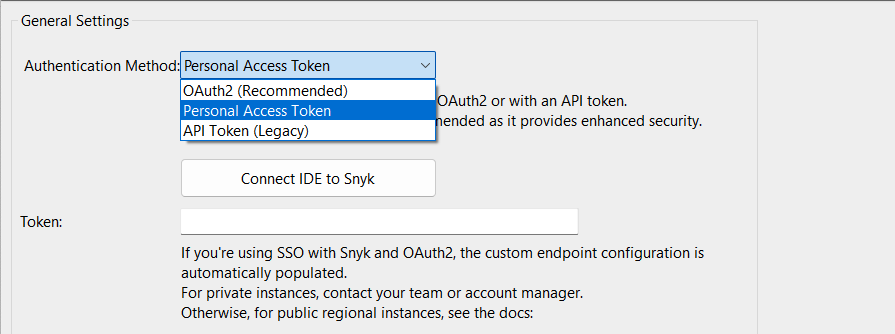 Authenticating the Visual Studio extension with a Personal Access Token