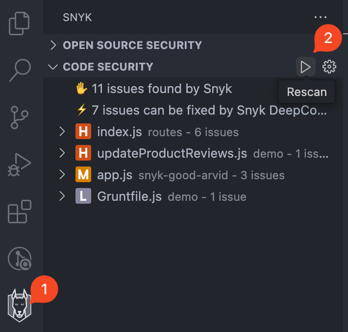 Manually trigger a Snyk analysis