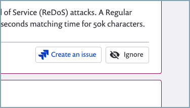 Create an issue button