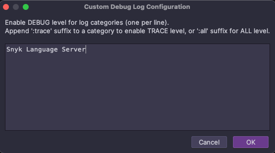 Snyk Language Server configuration
