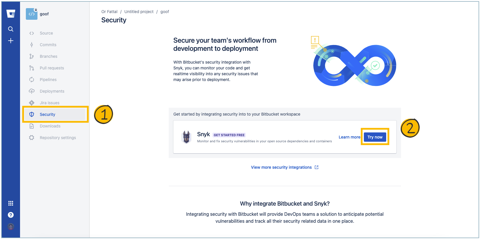 Install the Snyk Bitbucket Cloud App from Bitbucket