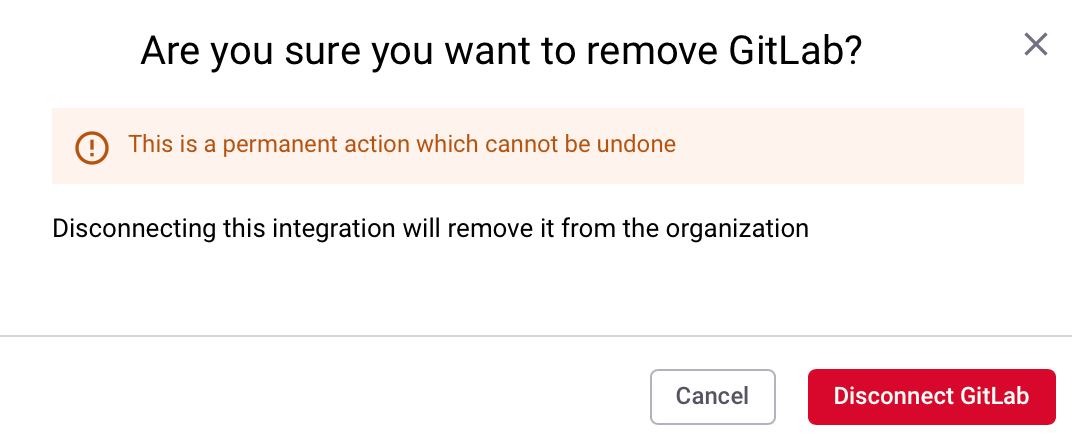 Confirm diconnecting from GitLab
