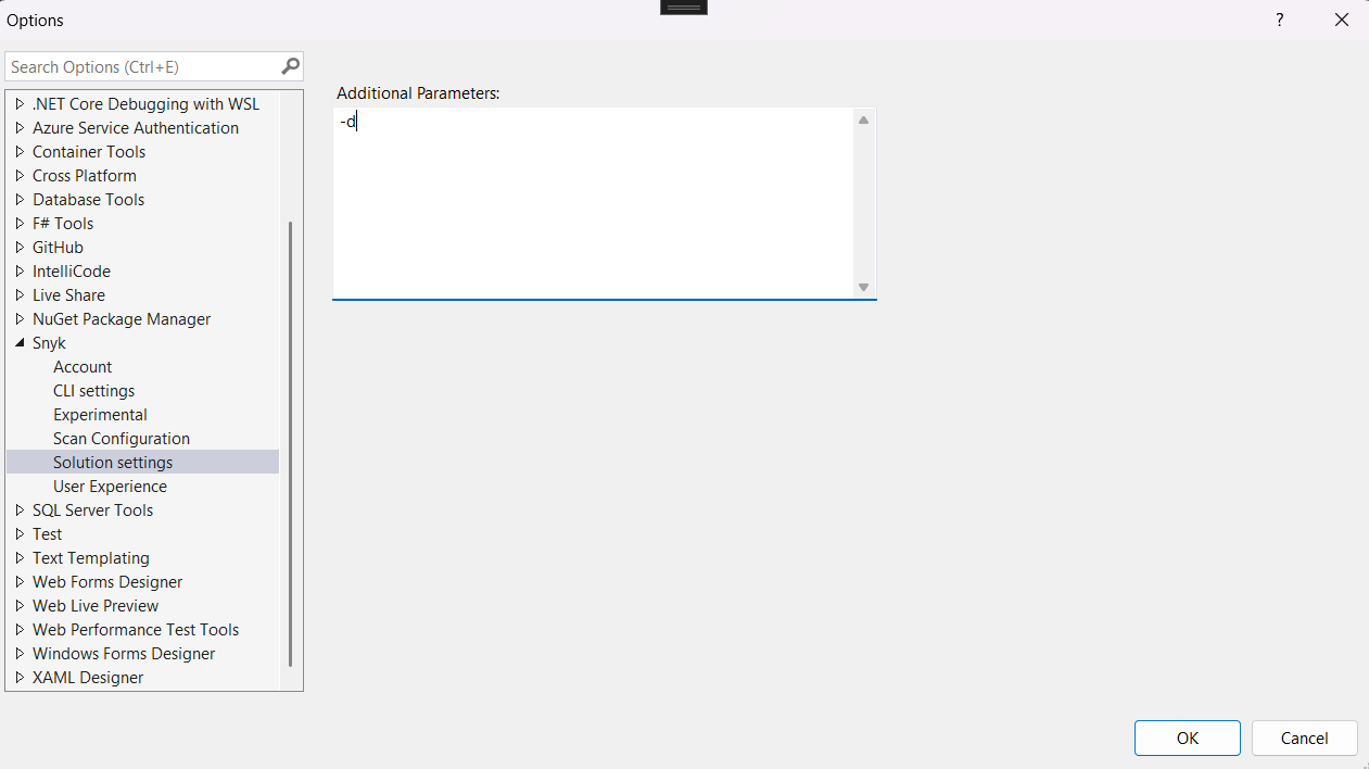 Adding the debug parameter