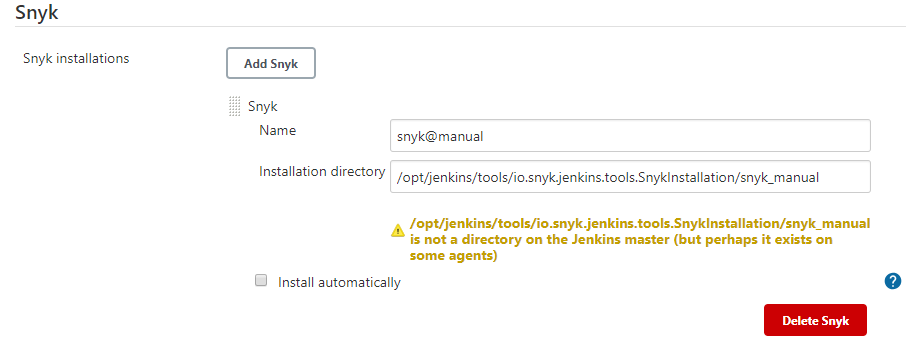 Snyk Jenkins plugin manual installation