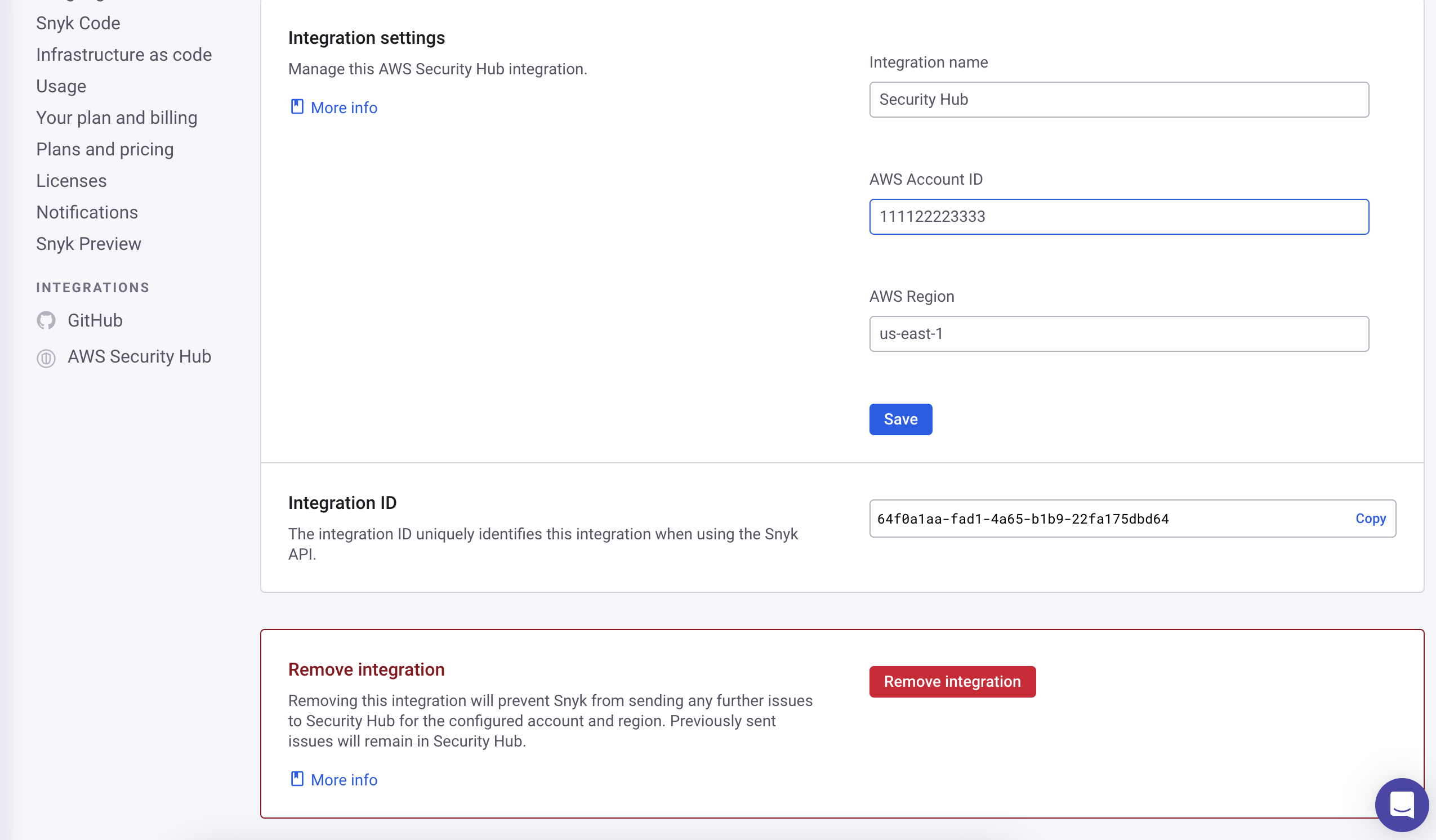 Remove integration