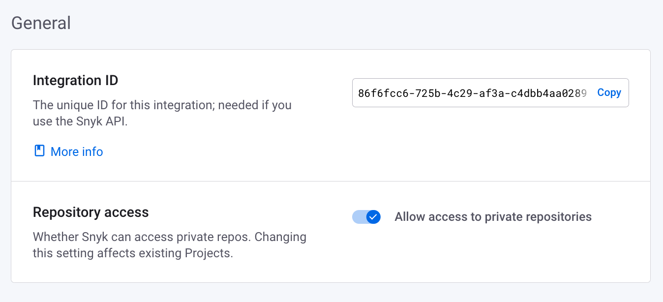 GitHub integration general settings