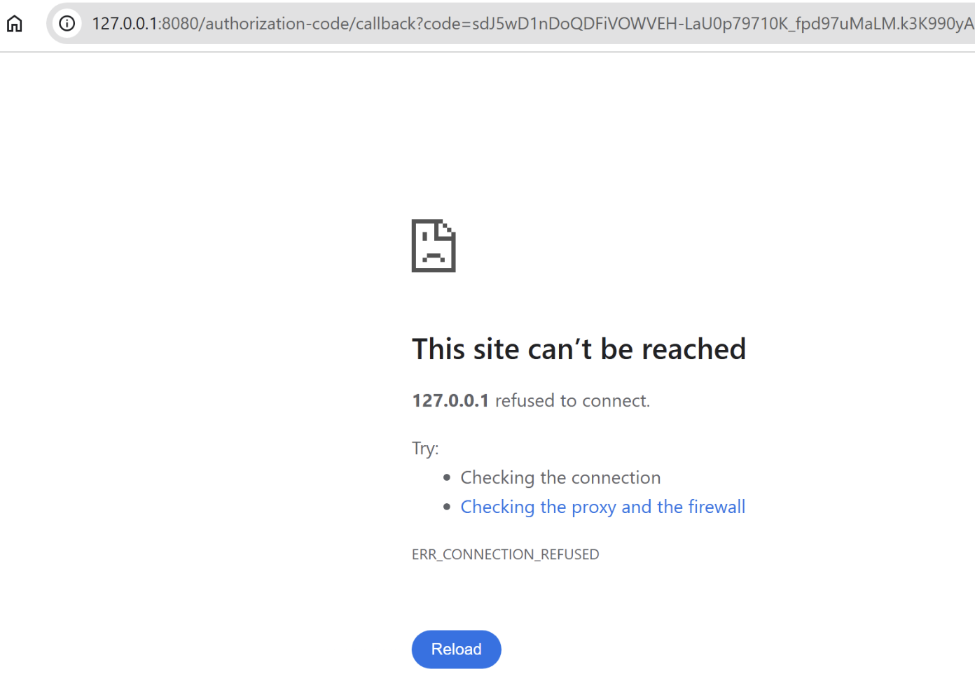 Browser redirect to the local callback address during OAuth authentication