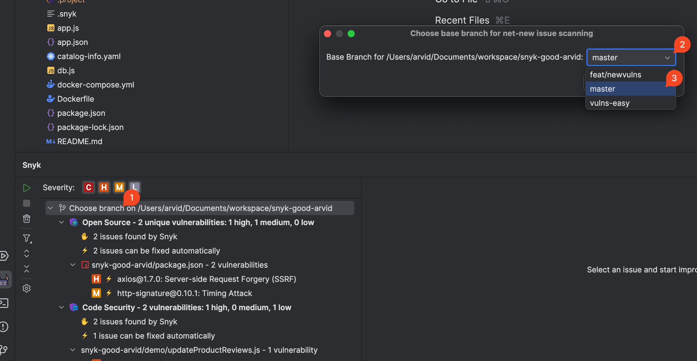 Change base branch for calculation Net New issues