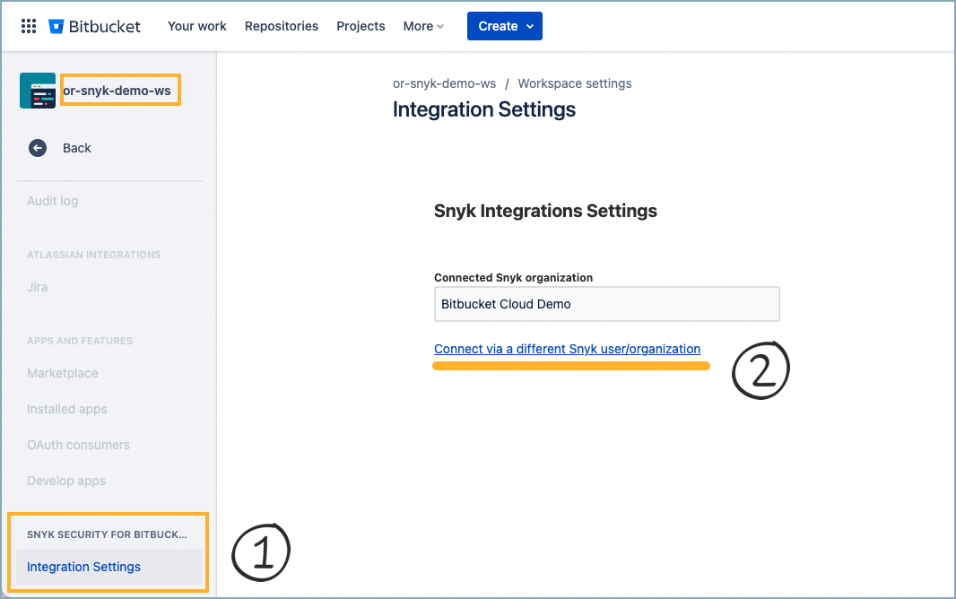Create integration settings for a different Organization